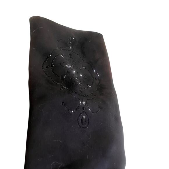 Azura Joulery Tall Shaft Black Sequined Faux Suede Boots Size 41=US 10/10.5 - Picture 3 of 7